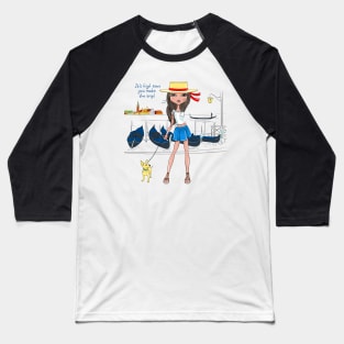 Fashion girl with dog in Venice Baseball T-Shirt